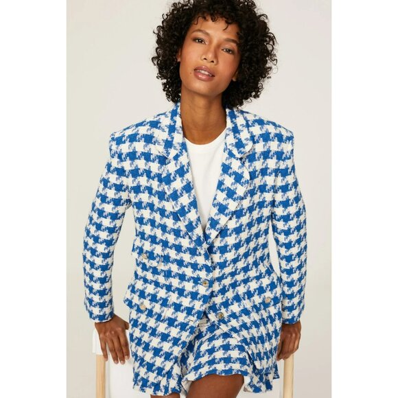 R-269. Sandro Floriane Houndstooth Blazer US 2 - Picture 4 of 7